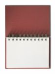 Red Notebook Horizontal Stock Photo