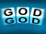 God Blocks Displays Deities Gods Or Holiness Stock Photo