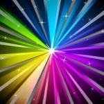 Colorful Rays Background Means Shining Colors And Sparkles Stock Photo