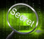 Magnifier Secret Represents Secretly Undisclosed And Secrets Stock Photo
