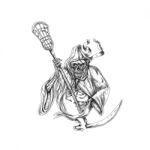 Grim Reaper Lacrosse Defense Pole Tattoo Stock Photo
