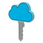 Cloud Computing Key Showing Internet Security Stock Photo