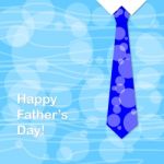 blue Tie with Happy Fathers Day Stock Photo