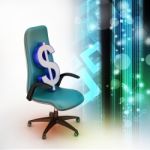Dollar Sign Sitting The Executive Chair Stock Photo