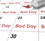 Bad Day Calendar Shows Rough Or Stressful Time Stock Photo