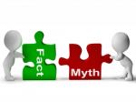 Fact Myth Puzzle Shows Facts Or Mythology Stock Photo