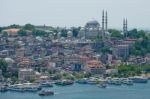 Istanbul, Turkey - May 24 : View Of Buildings Along The Bosphorus In Istanbul Turkey On May 24, 2018 Stock Photo