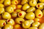 Marinated Olives Background Stock Photo