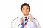 Boy With A Stethoscope Stock Photo