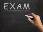 Exam Blackboard Shows Assessment Test And Grade Stock Photo