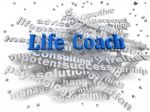 3d Image Life Coach Word Cloud Concept Stock Photo