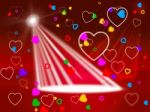 Heart Spotlight Shows Valentines Day And Affection Stock Photo