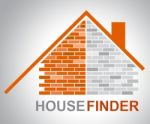 House Finder Shows Finders Home And Found Stock Photo