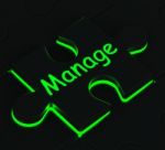 Manage Puzzle Shows Business Manager Stock Photo