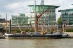 Thames Barge Moored On The River Thames Stock Photo