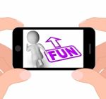 Fun And Running 3d Character Displays Amusement Starting Or Part Stock Photo