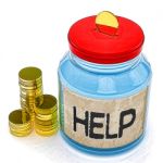 Help Jar Means Finance Aid Or Assistance Stock Photo