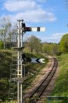 Signals On The Bluebell Line Stock Photo