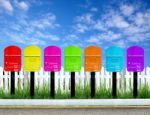 7 Color Postbox Stock Photo