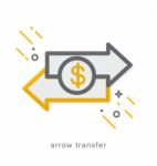 Thin Line Icons, Arrow Transfer Stock Photo
