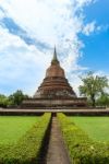 Unesco World Heritage Site Wat Chana Songkhram In Sukhothai Stock Photo