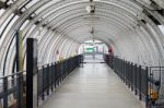 Glass Tube Corridor At Pompidou Centre In Paris Stock Photo