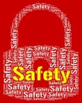 Safety Lock Represents Protect Caution And Care Stock Photo
