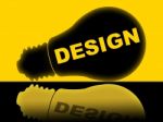 Design Lightbulb Means Designs Creativity And Conception Stock Photo