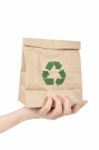 Hand Holding Recycle Bag Stock Photo