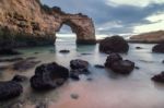 Beautiful Beach Of Albandeira Stock Photo