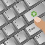 Recycle Button In Key Board Stock Photo