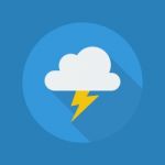 Weather Flat Icon. Thunder Stock Photo
