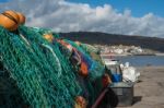 Fishing Nets On The Quay At Lyme Regis Stock Photo