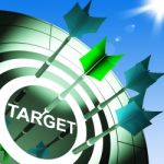 Target On Dartboard Showing Successful Shooting Stock Photo