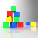 Kids Blocks Shows Toddlers Colour And Children Stock Photo