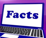 Facts Laptop Shows True Information And Knowledge Stock Photo