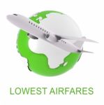 Lowest Airfares Means Cheapest Flights 3d Rendering Stock Photo