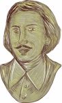 Christopher Marlowe Bust Drawing Stock Photo