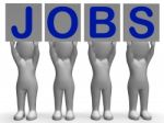 Jobs Banner Shows Job Recruitment Or Employment Stock Photo