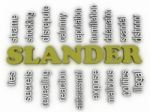 3d Image Slander Issues Concept Word Cloud Background Stock Photo