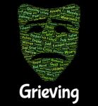 Grieving Word Represents Suffering Woe And Text Stock Photo
