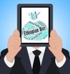 Ethiopian Birr Means Worldwide Trading And Coin Stock Photo
