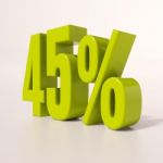 Percentage Sign, 45 Percent Stock Photo