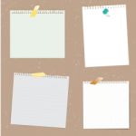 Set Of Paper Designs  And Notepad On Grunge Background Stock Photo