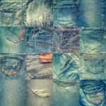 Collage Set Of Jeans Background Stock Photo