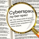 Cyberspace Definition Magnifier Stock Photo