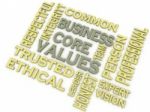 3d Imagen Business Core Values  Issues Concept Word Cloud Backgr Stock Photo