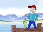A Boy Fishing Stock Photo