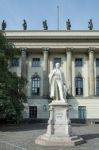 Helmholtz Statue Outside Humboldt University In Berlin Stock Photo