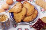 Golden Slices Of Bread Stock Photo